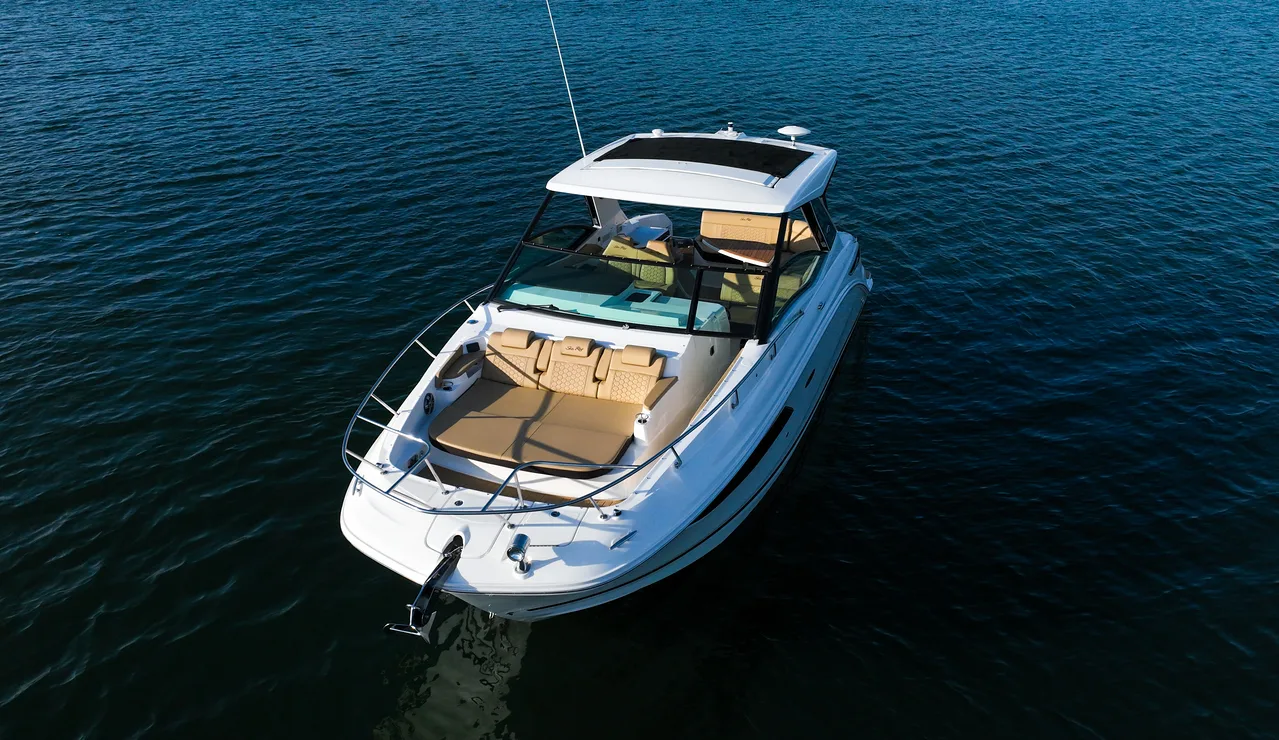 Sea Ray 320 Sundancer on the water at Ugly John's — professional photo 6