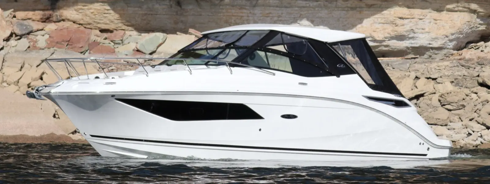 Cruising yacht on open water